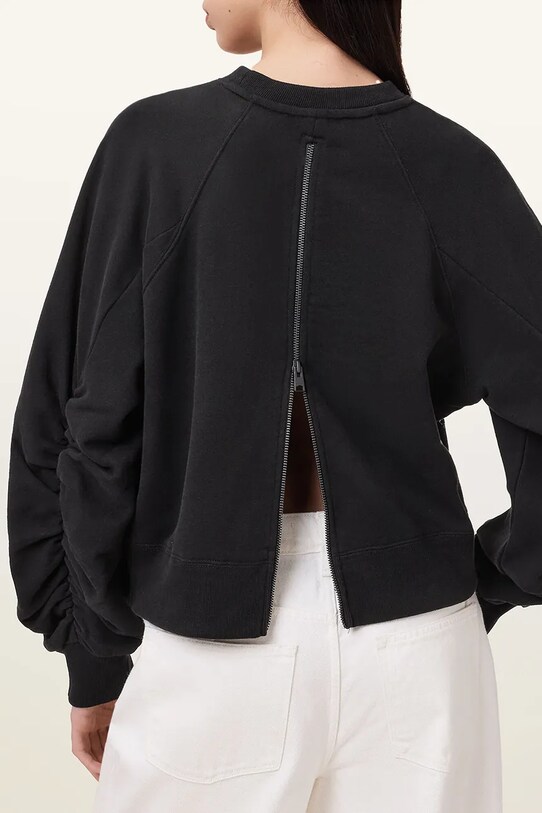 Îmbrăcăminte AllSaints hanorac de bumbac METALLO DANA W040JC negru