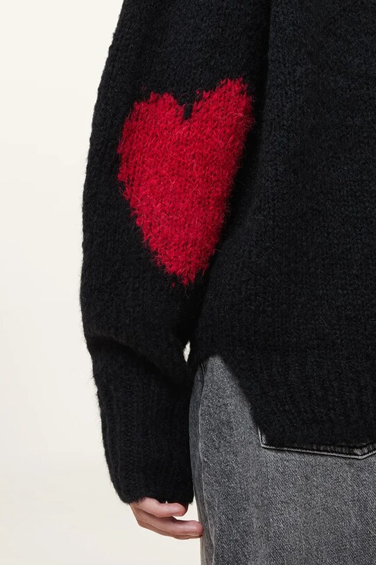 Îmbrăcăminte AllSaints pulover de lana LUVHEART W078KC negru