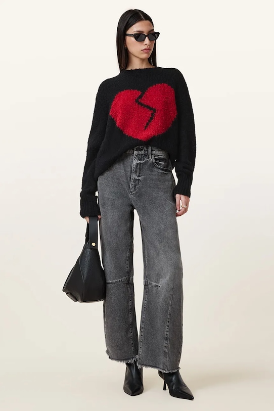 AllSaints sweter wełniany LUVHEART W078KC