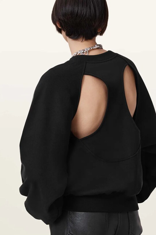 Îmbrăcăminte AllSaints hanorac de bumbac KIARA CYGNET W156JC negru