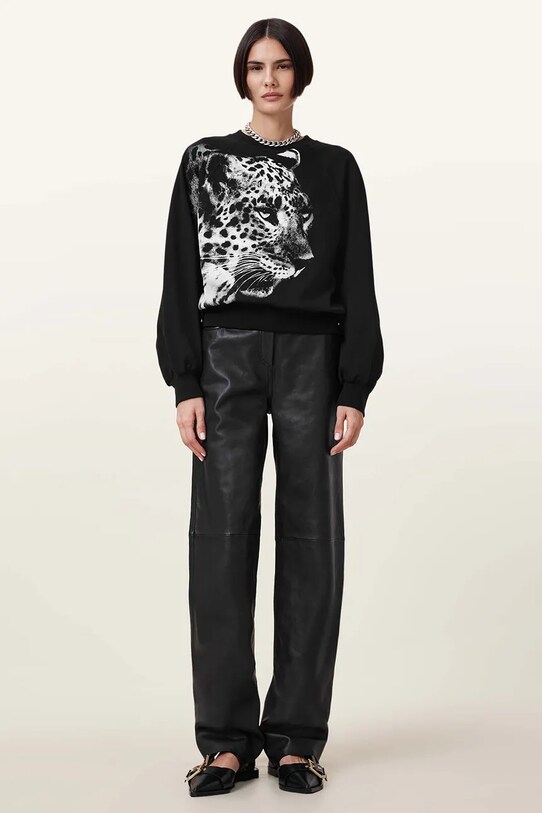 AllSaints hanorac de bumbac KIARA CYGNET W156JC negru