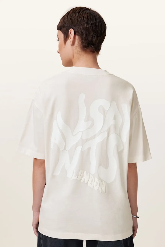 AllSaints tricou din bumbac ORLANDO ETTA W267JB alb SS25