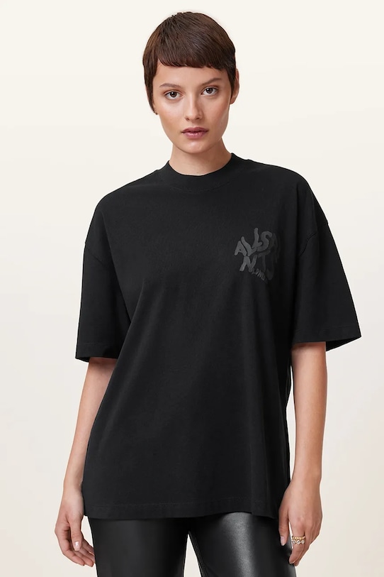 AllSaints tricou din bumbac ORLANDO ETTA print negru W267JB