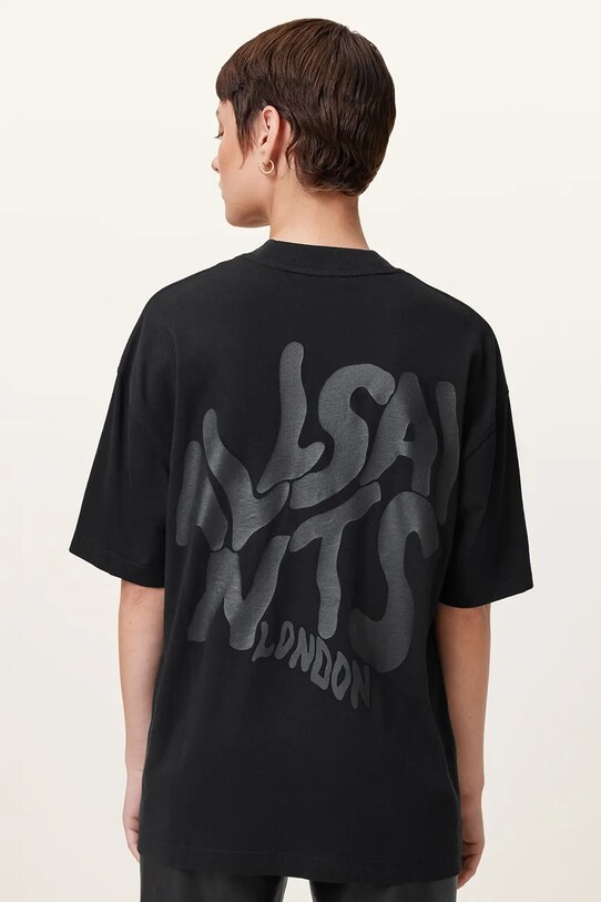 AllSaints t-shirt bawełniany ORLANDO ETTA W267JB czarny SS25