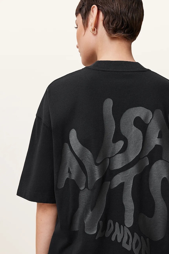Îmbrăcăminte AllSaints tricou din bumbac ORLANDO ETTA W267JB negru