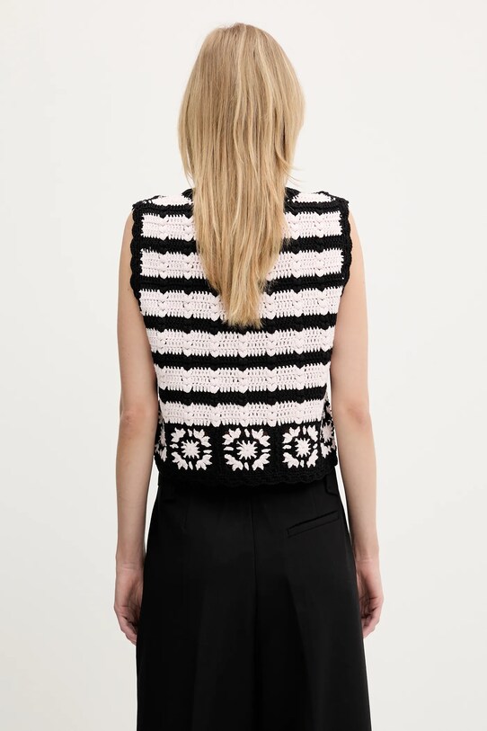 Oblečení Bavlněný kardigan GANNI Cotton Crochet K2440 růžová