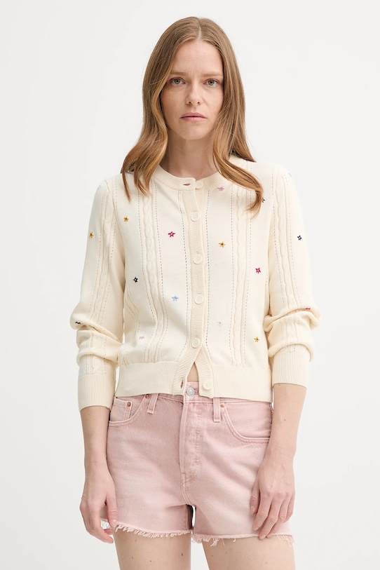 Levi's kardigan bawełniany MARAIS CARDIGAN aplikacja beżowy 0012Q