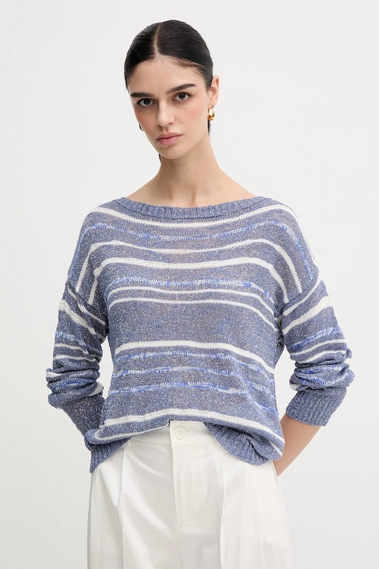 Sisley maglione a maglia fine blu 116CL106F
