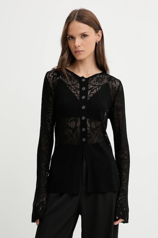 Sisley cardigan uni negru 1084M500P