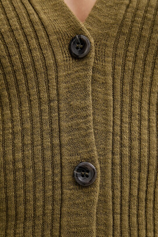Sisley kamizelka z domieszką lnu 105GM602J zielony
