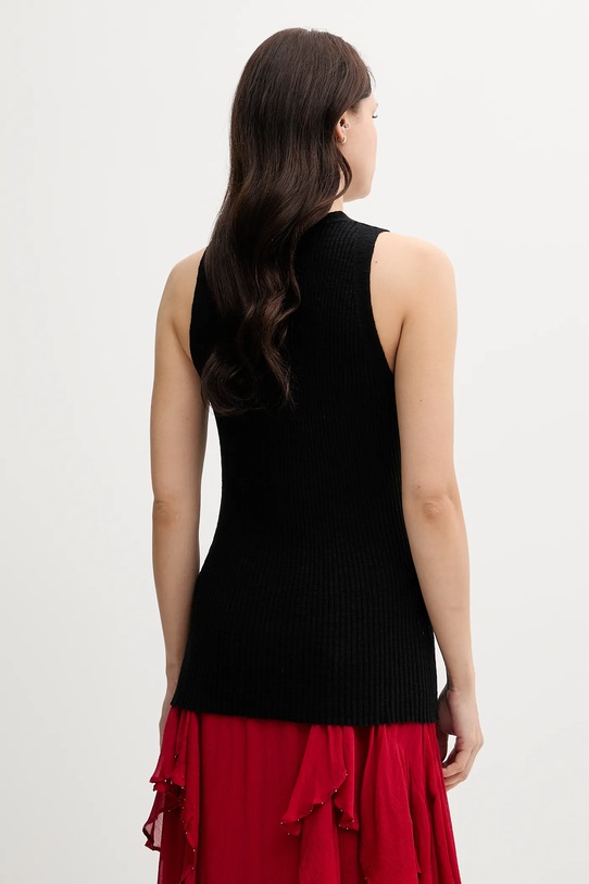 Îmbrăcăminte Sisley vestă cu amestec de in 105GM602J negru