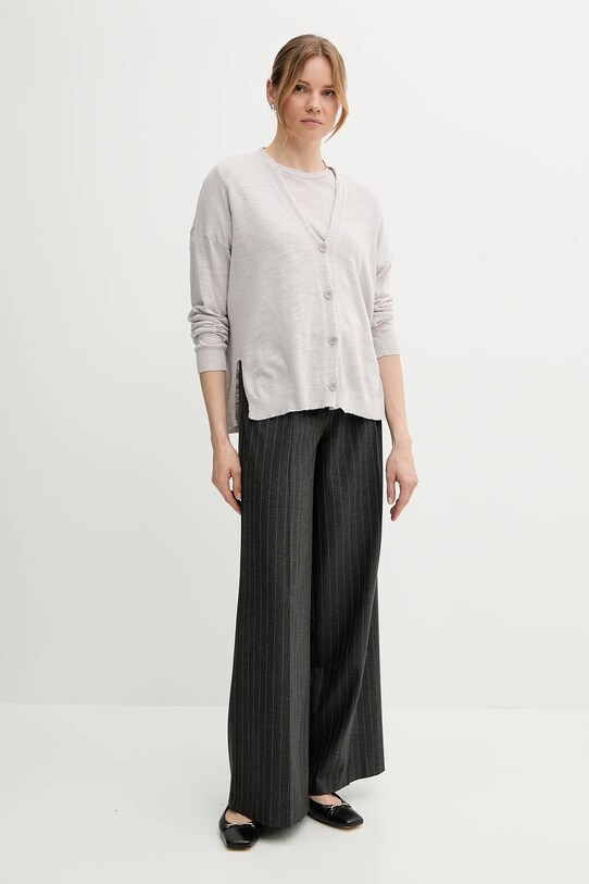 Sisley cardigan con aggiunta di lino 105GM602M grigio SS25