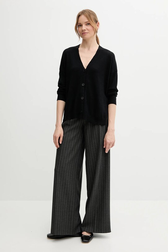 Sisley kardigan z domieszką lnu 105GM602M czarny SS25