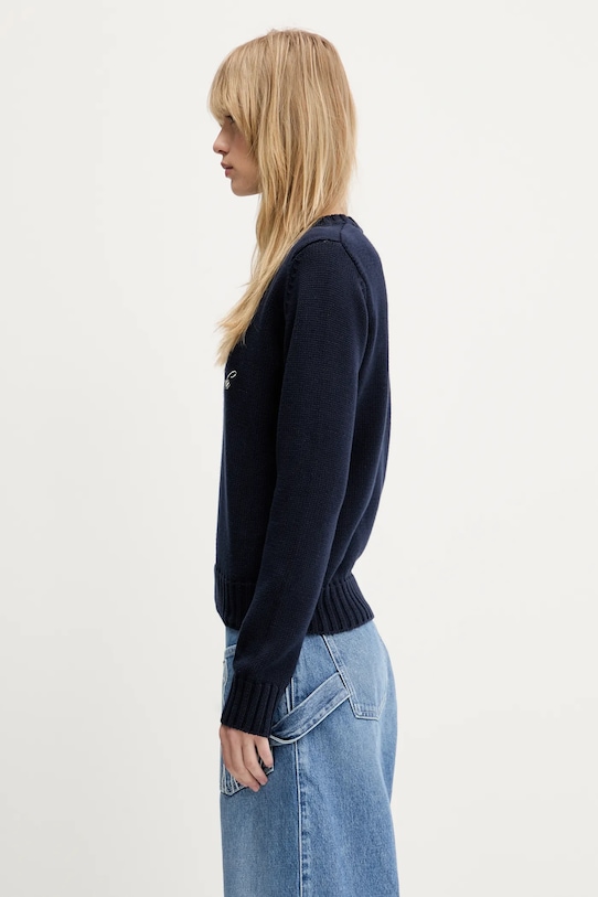 Sporty & Rich cotton jumper Vendome Knitted WS065606205BL106 navy SS25