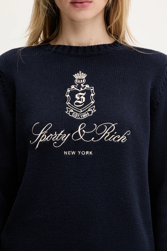 Sporty & Rich cotton jumper Vendome Knitted navy WS065606205BL106