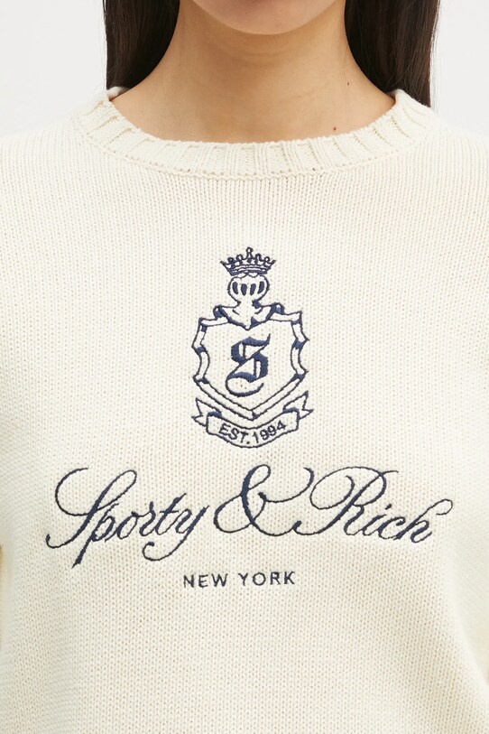 Sporty & Rich sweter bawełniany Vendome Knitted beżowy WS065606205WH37