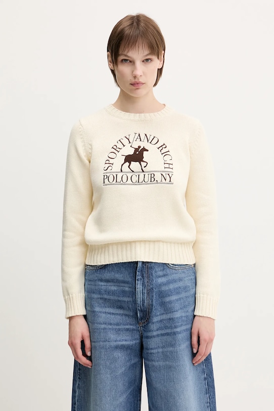 Sporty & Rich sweter bawełniany Polo Club Knitted