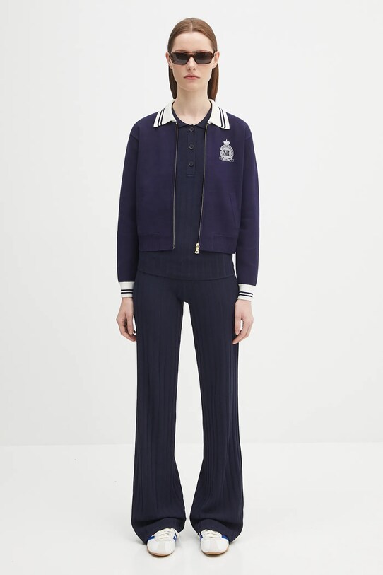 Sporty & Rich cardigan Royal Club Zipped CA006620219BL106 navy