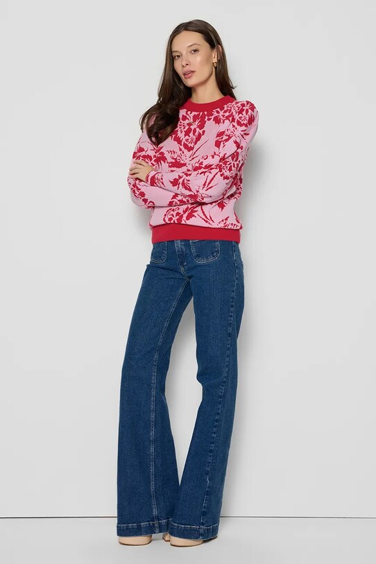Хлопковый свитер Bizuu FLORIA розовый FLORIA.ROZOWY.SS25