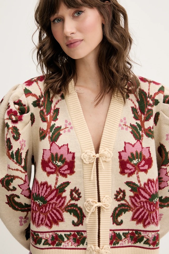 Farm Rio cardigan din amestec de lână bej 333866