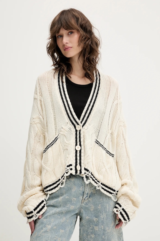 The Ragged Priest cardigan cu modele bej RPSS251059KW