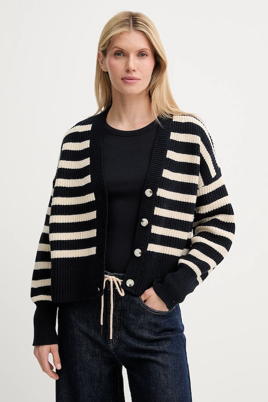 MUNTHE cardigan din amestec de lână TUPPER cu modele bleumarin 247162324775