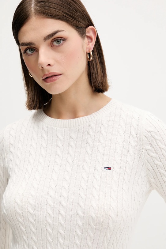 Tommy Jeans sweter bawełniany beżowy DW0DW22165