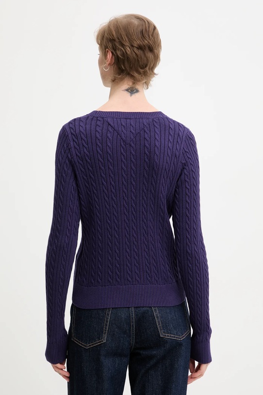 Одяг Бавовняний светр Tommy Jeans DW0DW22165 фіолетовий