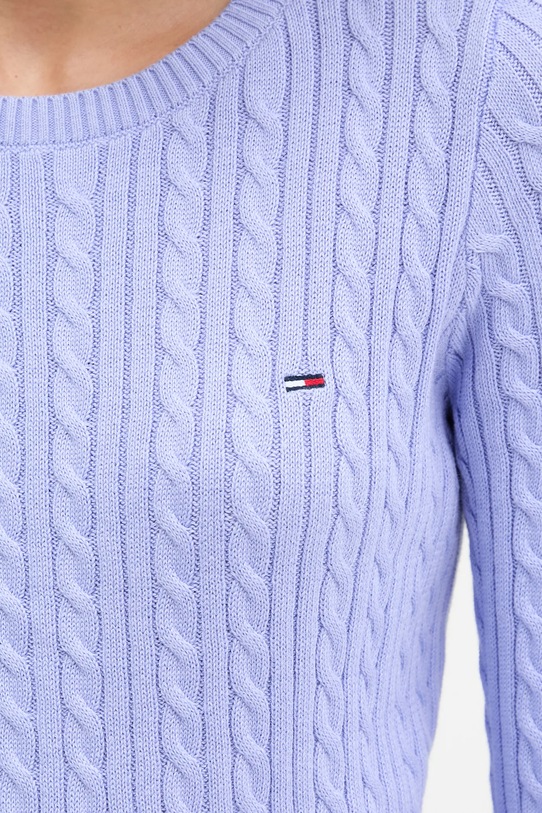 Βαμβακερό πουλόβερ Tommy Jeans μωβ DW0DW22165