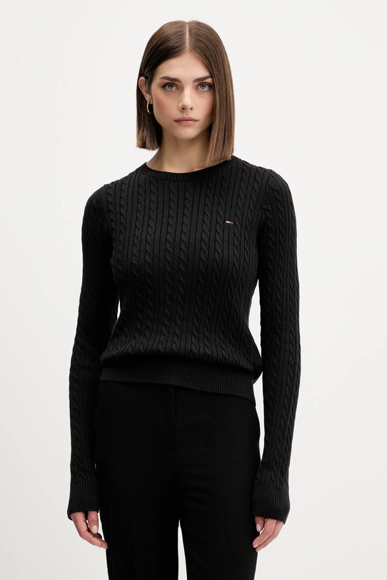 Tommy Jeans sweter bawełniany bawełna czarny DW0DW22165