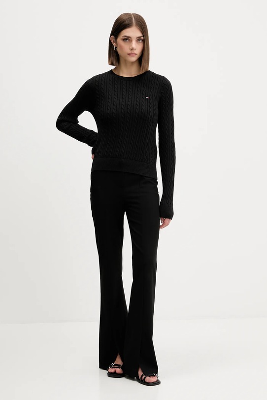 Tommy Jeans sweter bawełniany DW0DW22165 czarny AW25