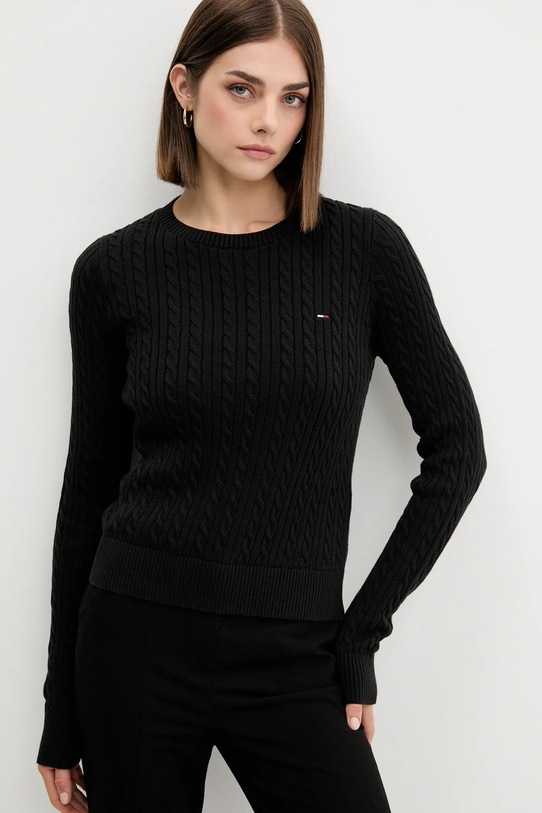 Tommy Jeans sweter bawełniany czarny DW0DW22165