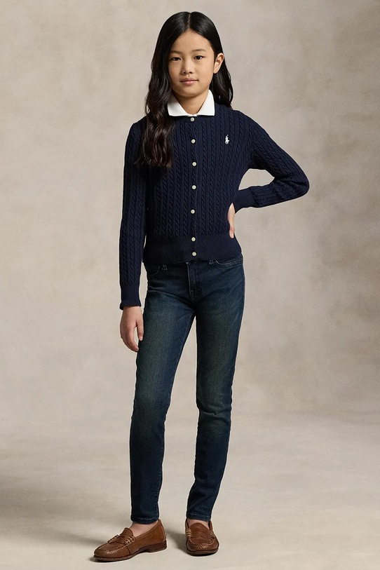 Polo Ralph Lauren cardigan din bumbac pentru copii bleumarin 313543047011