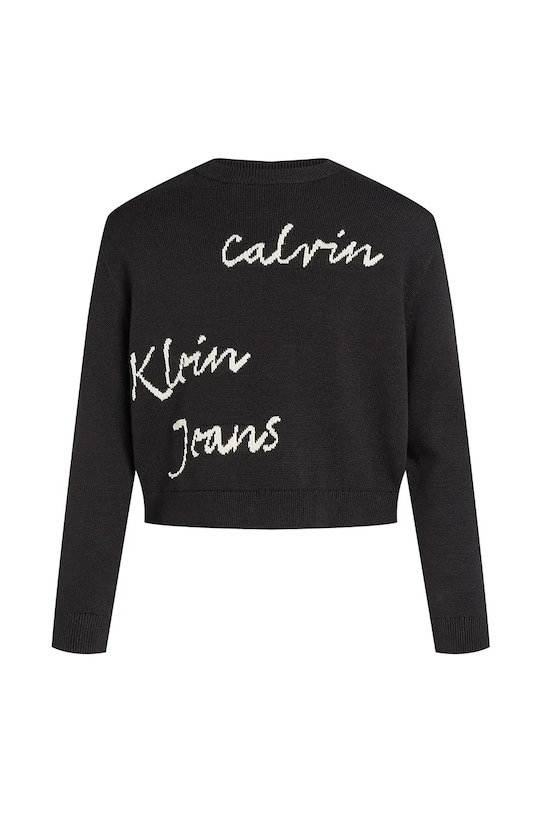 Detský sveter Calvin Klein Jeans stredne hrubá čierna IG0IG02789.128.176.PPYA