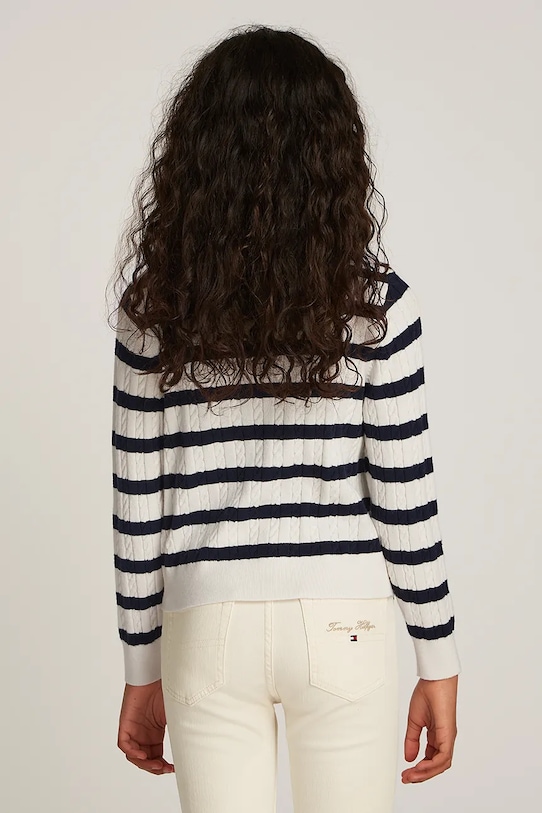 DÍVKA Dětský svetr Tommy Hilfiger KG0KG08282.98.122.PPYA bílá