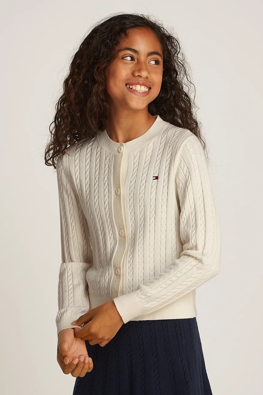 Tommy Hilfiger kardigan dziecięcy pozostałe beżowy KG0KG08282.98.122.PPYA