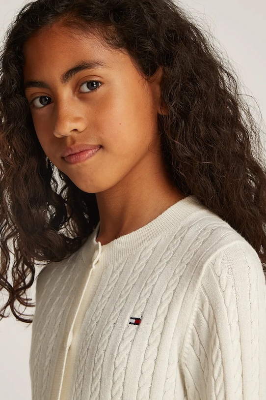 Tommy Hilfiger kardigan dziecięcy KG0KG08282.98.122.PPYA beżowy