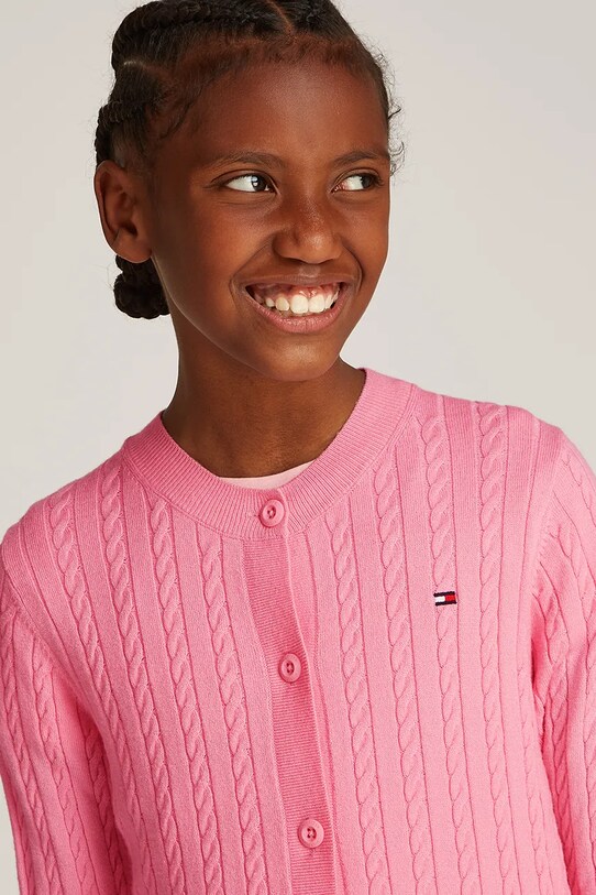 Tommy Hilfiger kardigan dziecięcy KG0KG08282.98.122.PPYA różowy