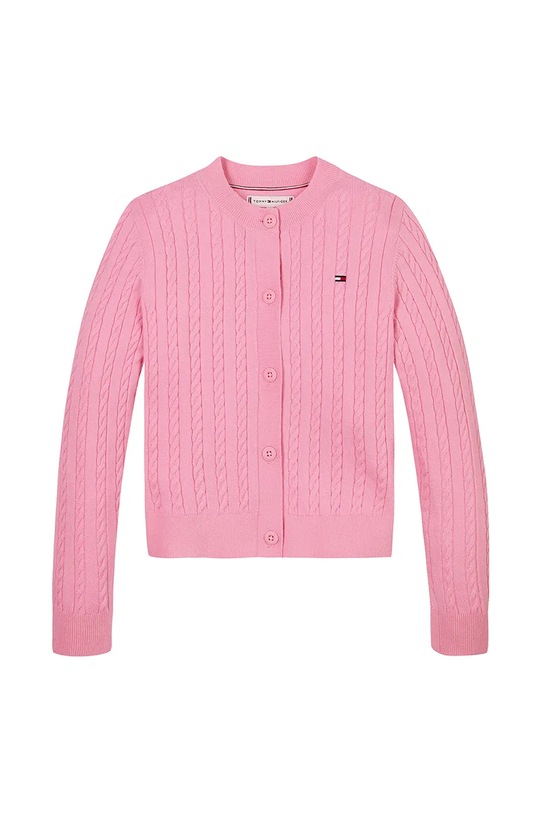 Tommy Hilfiger kardigan dziecięcy KG0KG08282.128.176.PPYA różowy SS25