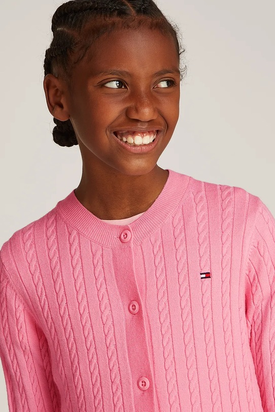 Tommy Hilfiger kardigan dziecięcy KG0KG08282.128.176.PPYA różowy