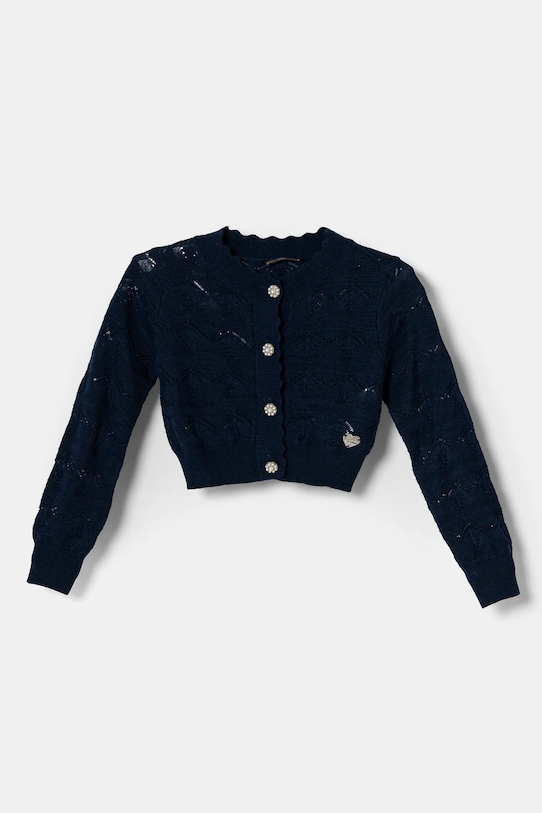 Guess kardigan wełniany dziecięcy wełna granatowy J5RR02.Z3CD0.PPYA