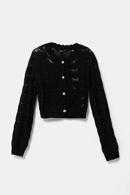 Guess kardigan wełniany dziecięcy wełna czarny J5RR02.Z3CD0.PPYA