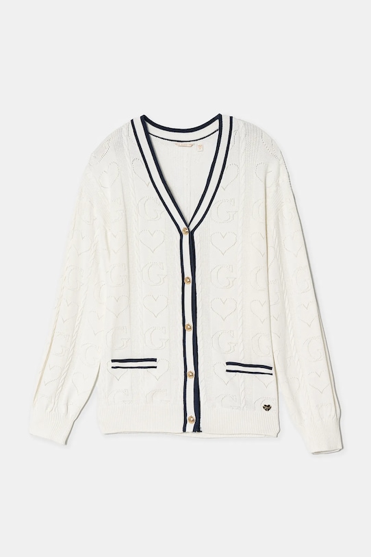 Detský sveter Guess nášivka biela J5RR03.Z2BB0.PPYA