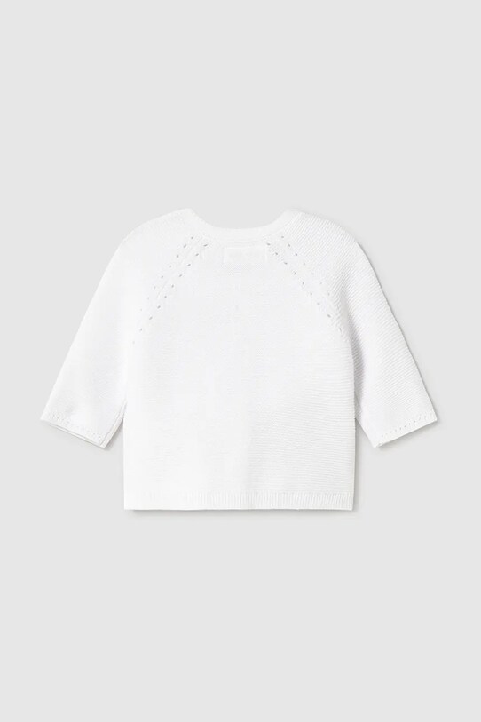 Детский хлопковый кардиган Mayoral Newborn 1307.2D.Newborn.PPYH белый SS25