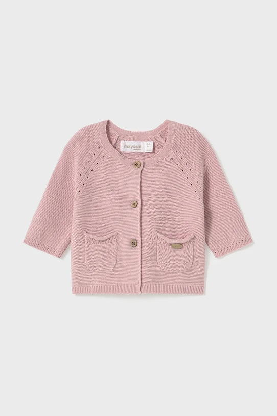 Otroška bombažna jopica Mayoral Newborn 1307.2D.Newborn.PPYH roza SS25
