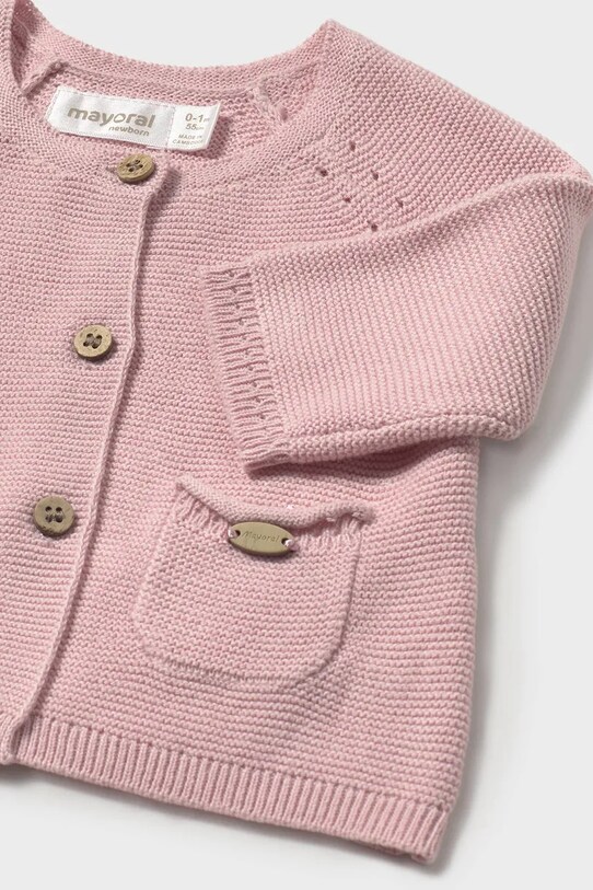 Детский хлопковый кардиган Mayoral Newborn розовый 1307.2D.Newborn.PPYH