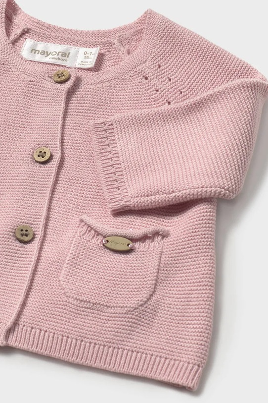 Otroška bombažna jopica Mayoral Newborn roza 1307.2D.Newborn.PPYH