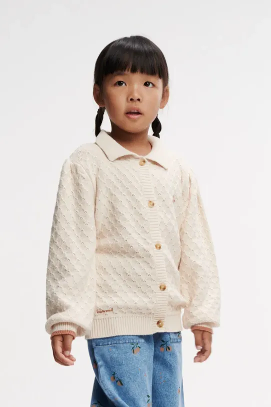 Liewood cardigan di cotone bambino/a Jane Knit Cardigan medio spessore beige LW19948