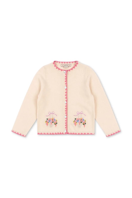 Dětský vlněný kardigan Konges Sløjd COLLETTE KNIT CARDIGAN KS102823 béžová SS25