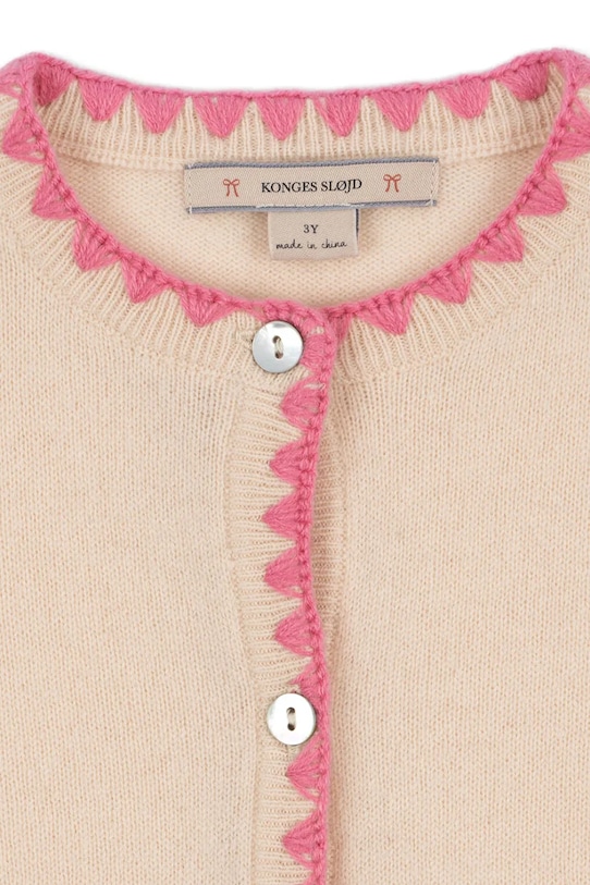 Dětský vlněný kardigan Konges Sløjd COLLETTE KNIT CARDIGAN béžová KS102823
